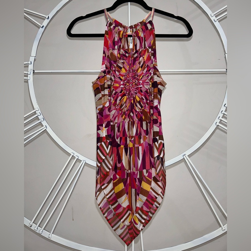 Robert Graham Pink Multi-Print Halter-Style Tank
